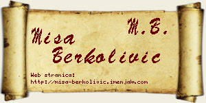 Miša Berkolivić vizit kartica